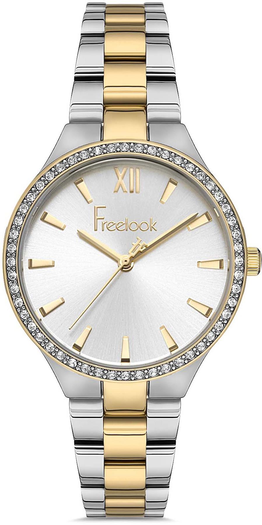 Freelook FL.1.10254.5 35 mm Altın-Gri Çelik Kordon Analog Kadın Kol Saati