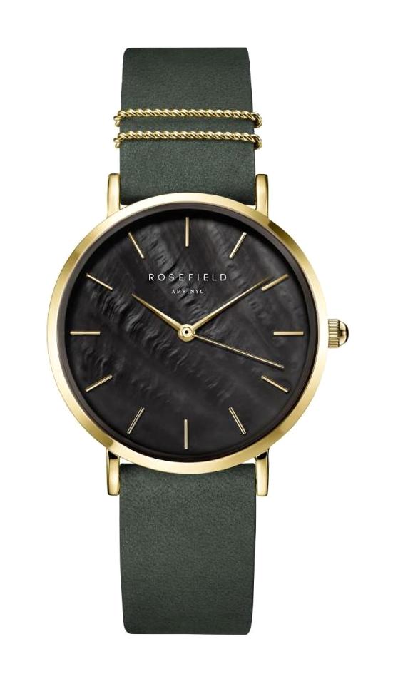 Rosefield WBFLG.W95 33 mm Yeşil Deri Kordon Analog Kadın Kol Saati