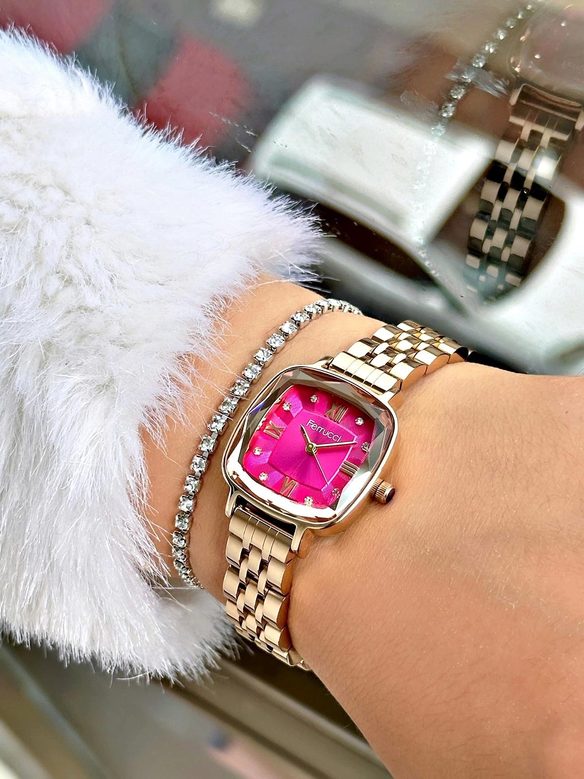 Ferrucci FC.03262M.07 40 mm Altın Çelik Kordon Analog Kadın Kol Saati