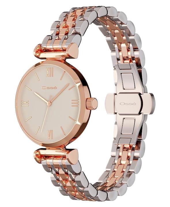 Osse 10104LB 32 mm Gri-Rose Gold Metal Kordon Analog Kadın Kol Saati
