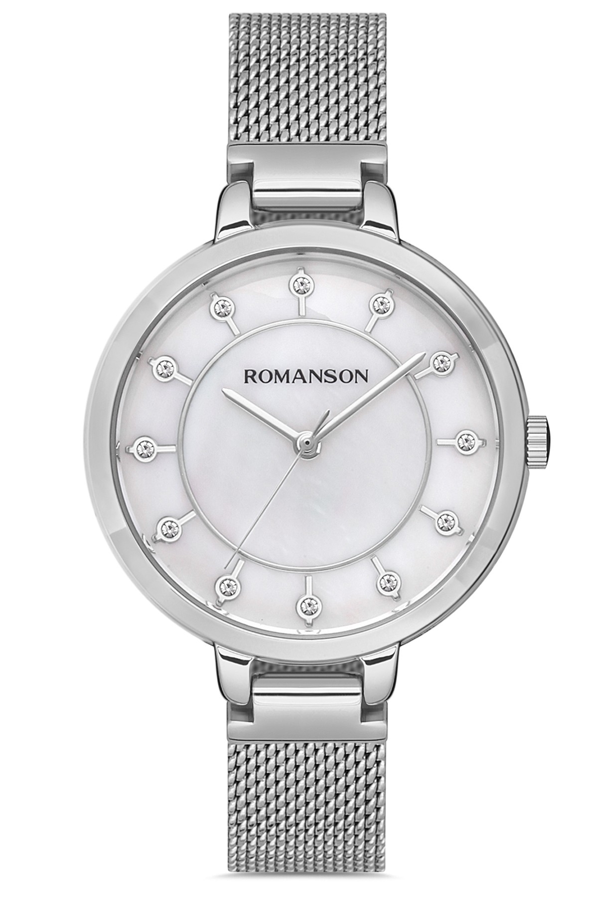 Romanson RM0B15LLWWMS2W 31-35 mm Gri Çelik Kordon Analog Kadın Kol Saati