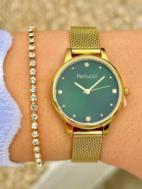 Ferrucci FRC.FT.1.206 38 mm Altın Çelik Kordon Analog Kadın Kol Saati