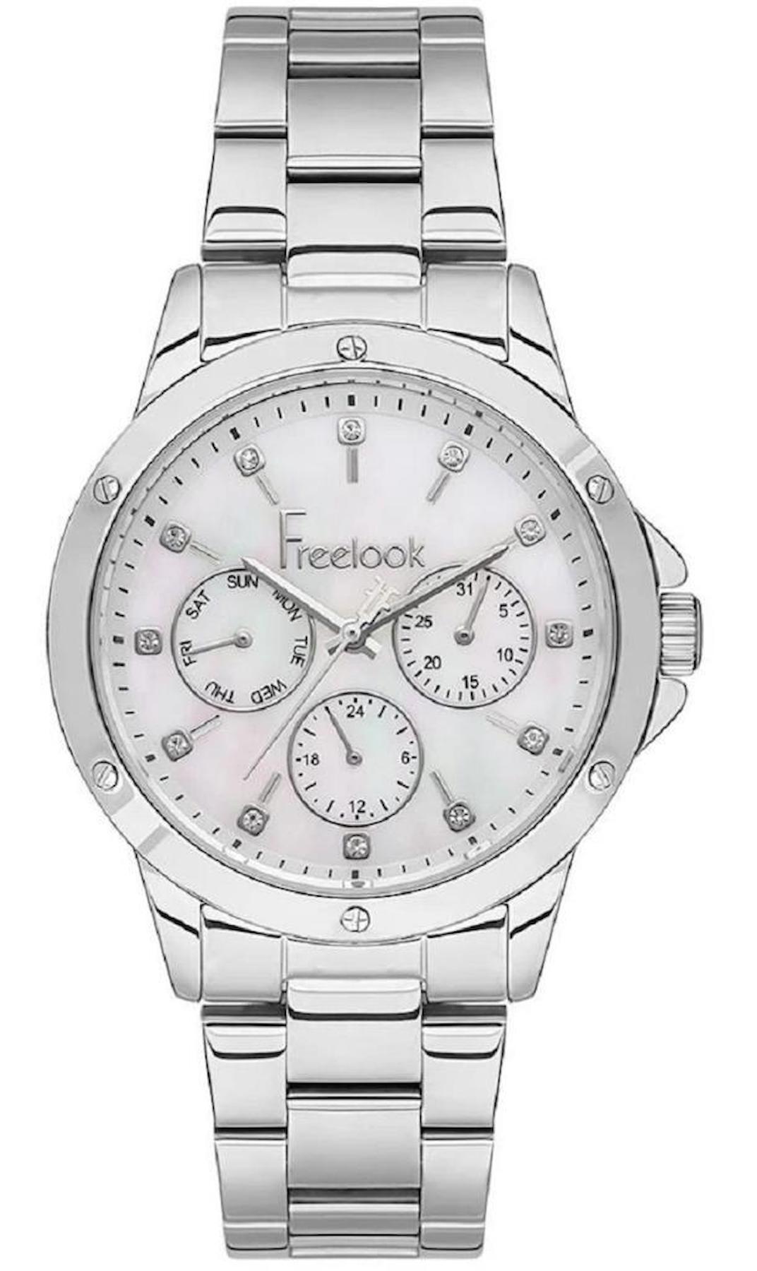 Freelook FL.1.10399.1 Takvimli 36 mm Gri Çelik Kordon Analog Kadın Kol Saati