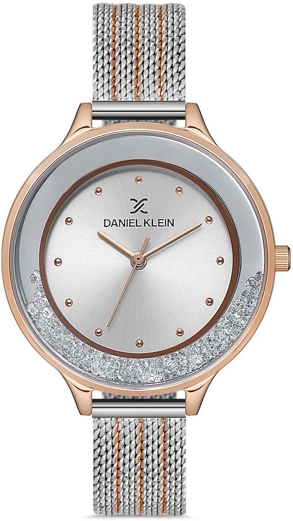Daniel Klein DK013608A-04 36 mm Gri-Rose Gold Hasır Kordon Analog Kadın Kol Saati
