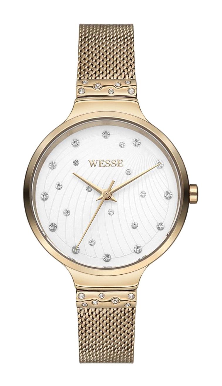 Wesse WWL700203M 34 mm Altın Çelik-Hasır Kordon Analog Kadın Kol Saati