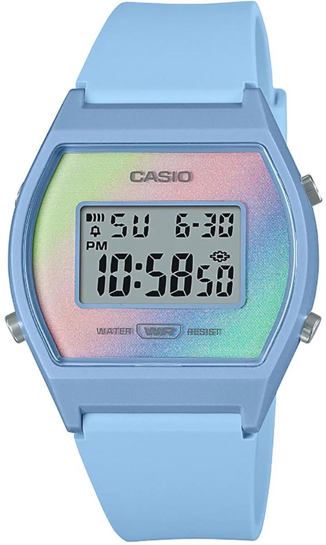 Casio LW-205H-2ADF Takvimli 35 mm Mavi Silikon Kordon Dijital Kadın Kol Saati