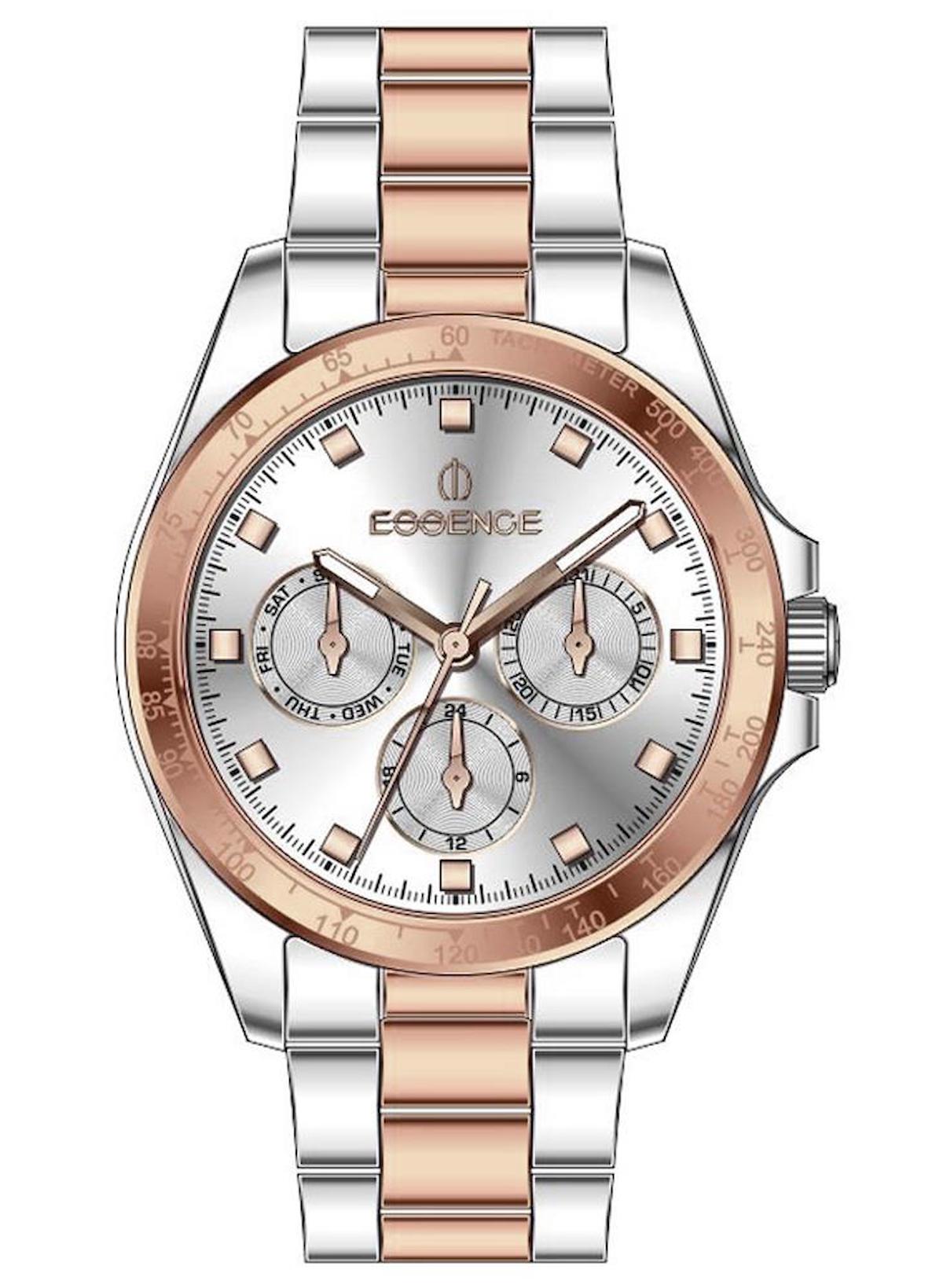 Essence ES6797FE.530 Takvimli 34 mm Gri-Rose Gold Çelik Kordon Analog Kadın Kol Saati