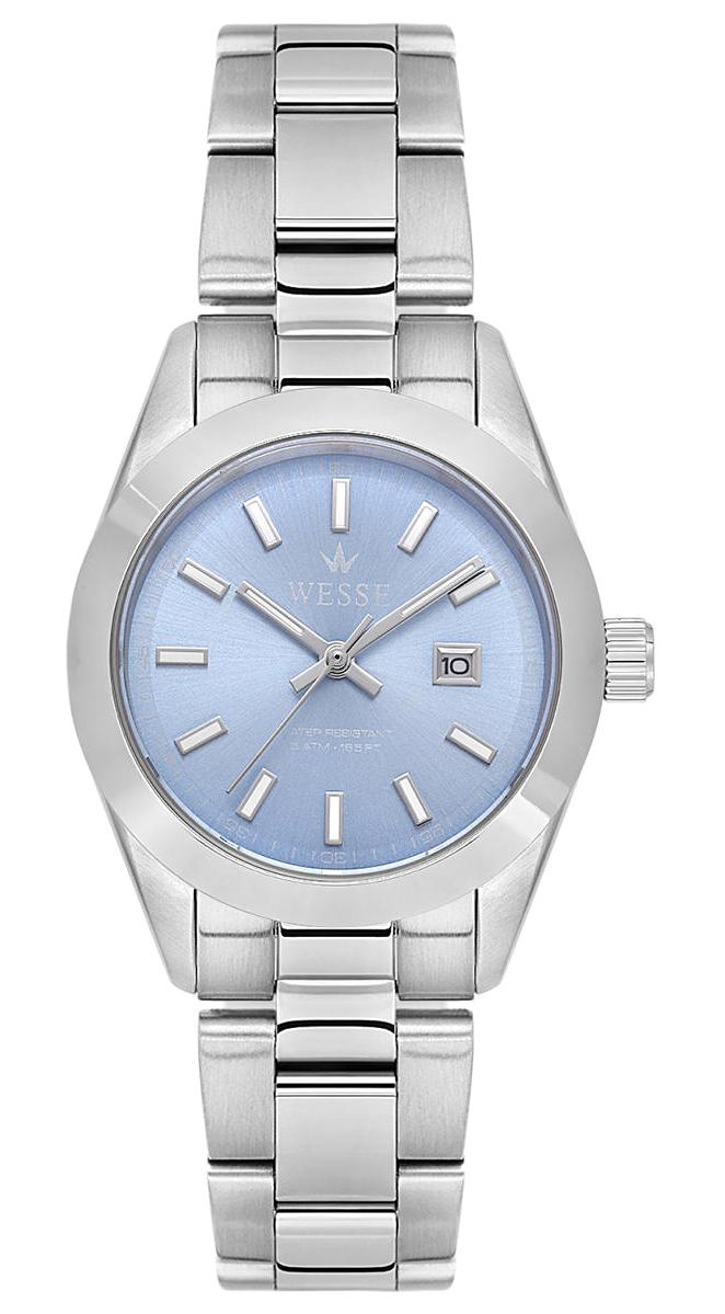 Wesse WWL111803 Takvimli 31 mm Gri Çelik Kordon Analog Kadın Kol Saati