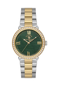 Santa Barbara Polo & Racquet Club SB.1.10553-4 23 mm Altın-Gri Çelik Kordon Analog Kadın Kol Saati