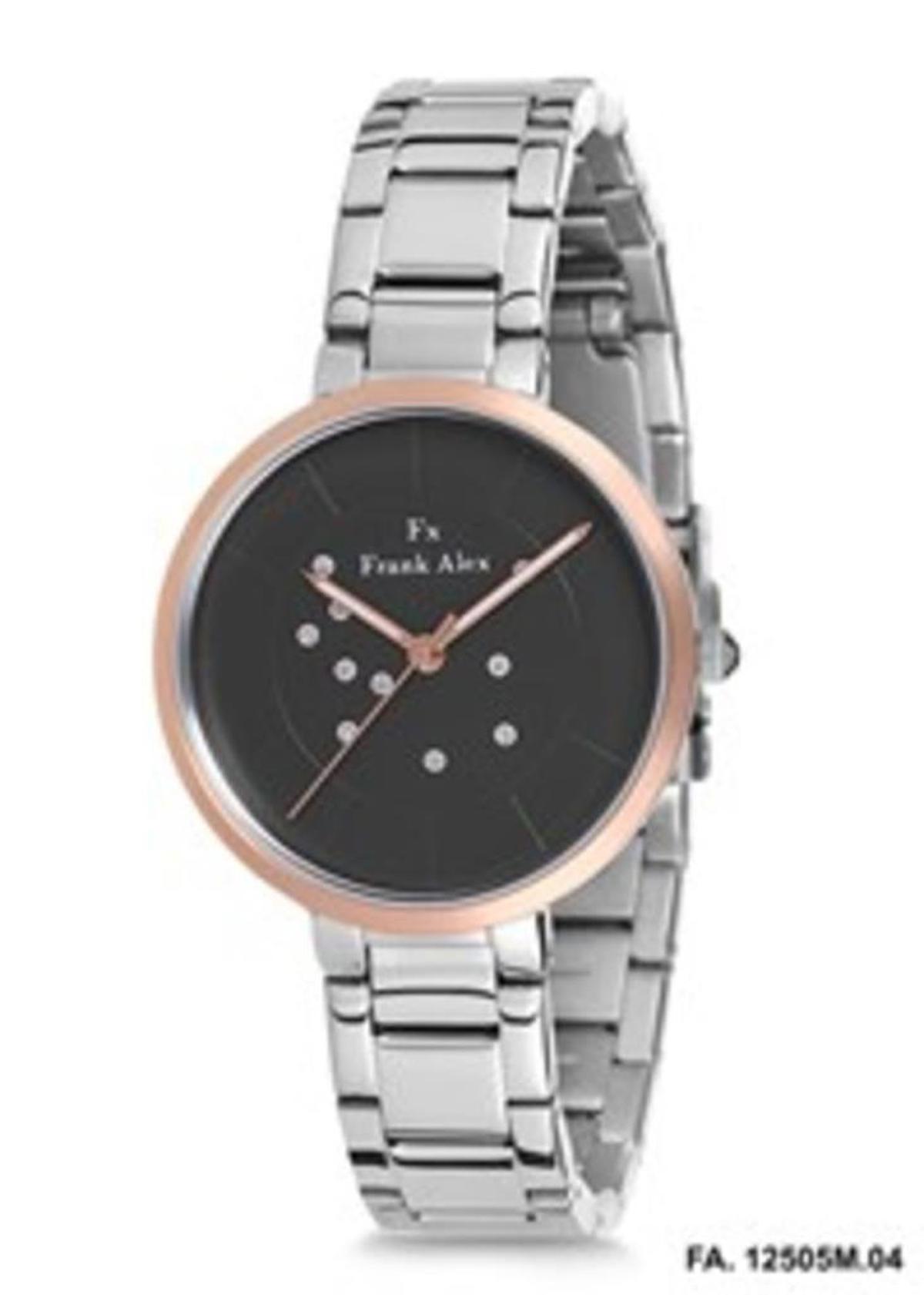 Frank Alex FA.0719 34 mm Gri Çelik Kordon Analog Kadın Kol Saati