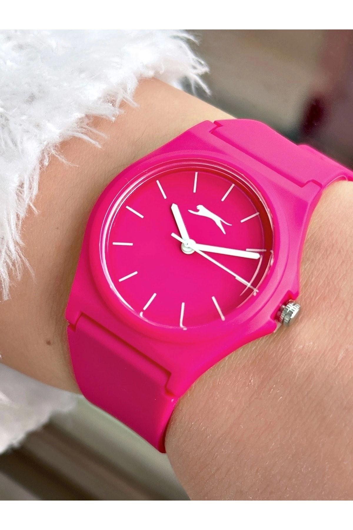 Slazenger SL.09.6571.3.04 35 mm Pembe Silikon Kordon Analog Kadın Kol Saati