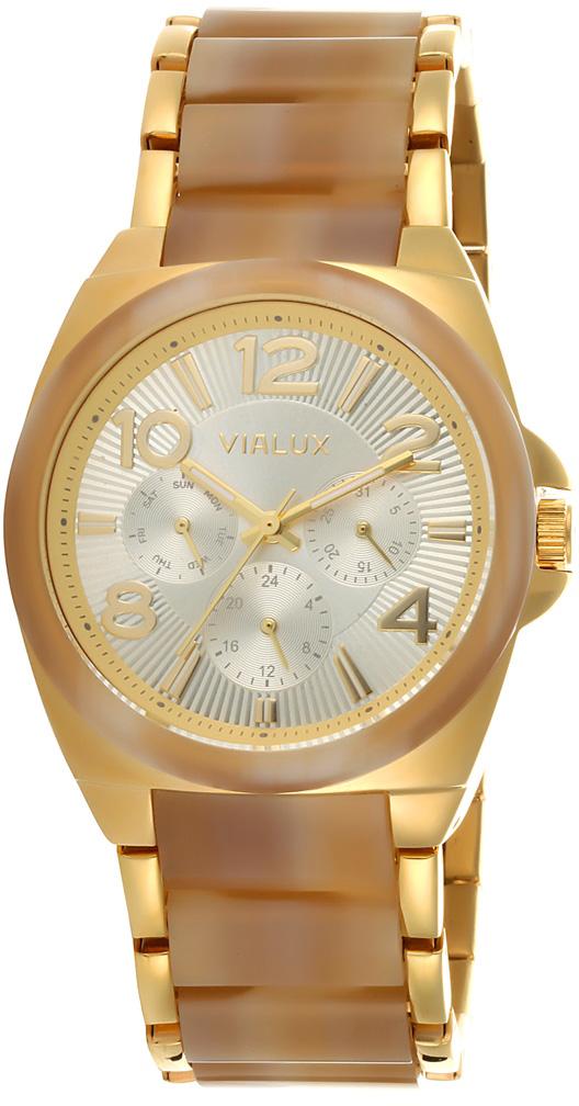 Vialux LJ688G-07YG 40 mm Altın Çelik Kordon Analog Kadın Kol Saati