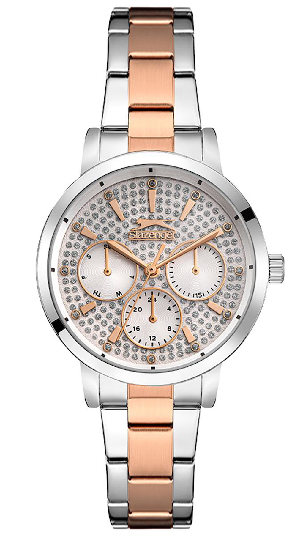 Slazenger SL.09.2299.3.05 35 mm Gri-Rose Gold Metal Kordon Analog Kadın Kol Saati
