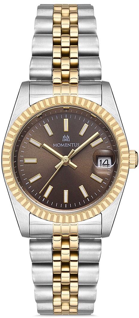 Momentus CW132T-03SG Takvimli 31 mm Altın-Gri Çelik Kordon Analog Kadın Kol Saati