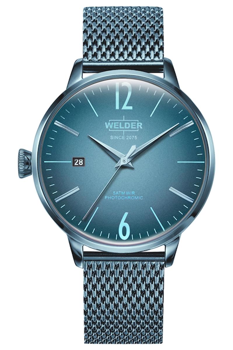Welder Watch WRC623 Takvimli 38 mm Mavi Hasır Kordon Analog Kadın Kol Saati