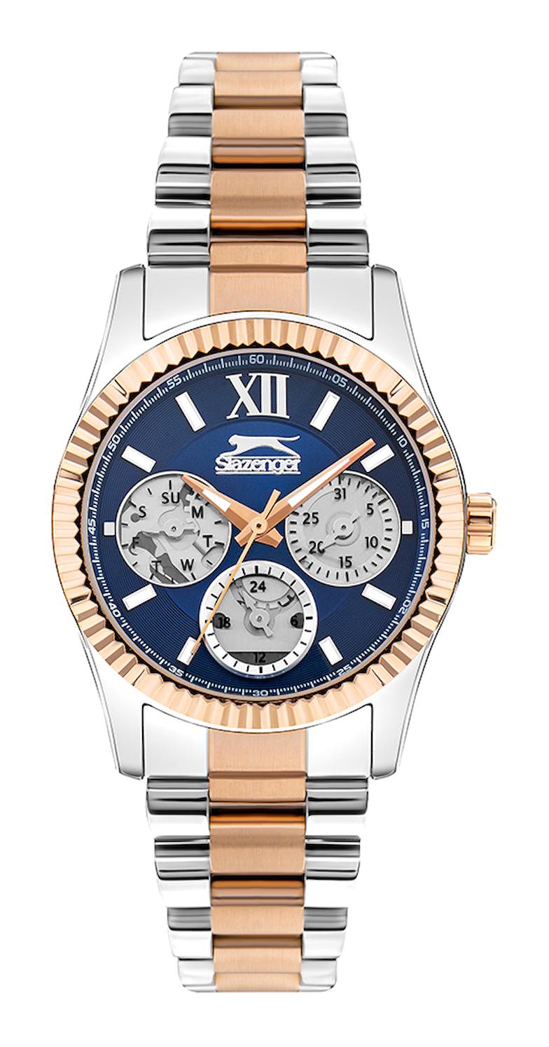 Slazenger SL.09.2317.4.06 Takvimli 34 mm Bronz-Gri Çelik Kordon Analog Kadın Kol Saati