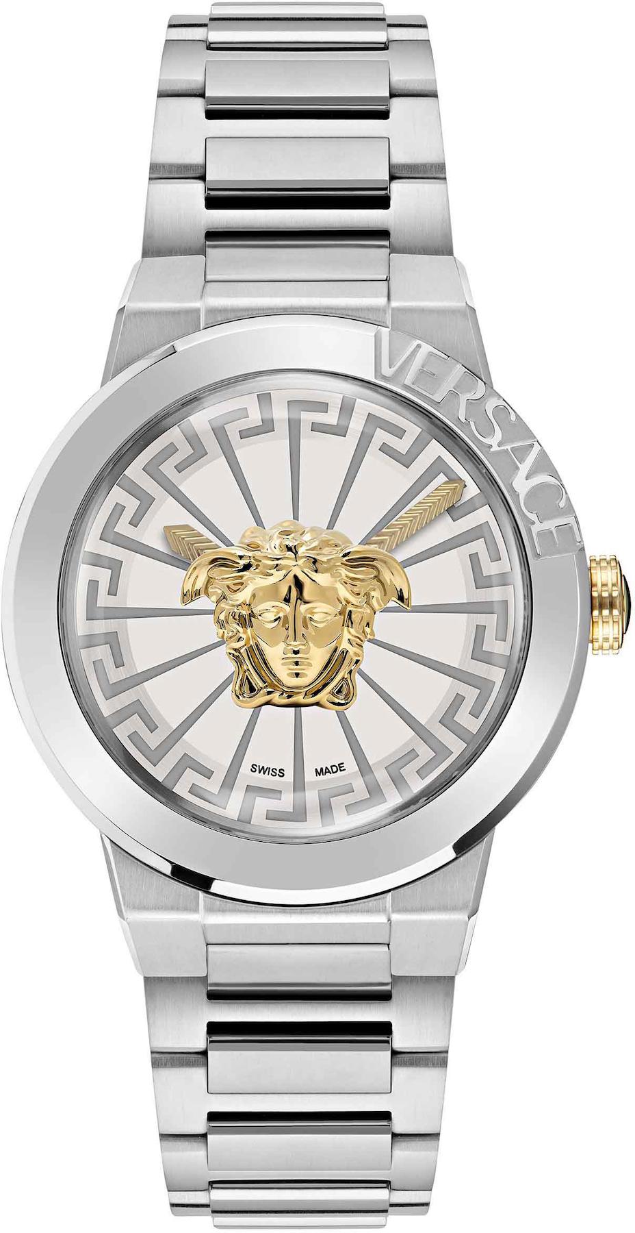 Versace VRSCVE3F00322 38 mm Gri Çelik Kordon Analog Kadın Kol Saati