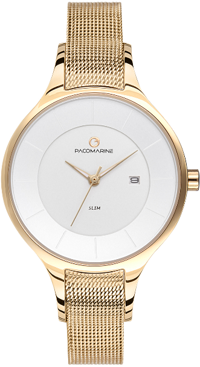 Pacomarine PM.51024.10 Takvimli 34 mm Altın Çelik Kordon Analog Kadın Kol Saati