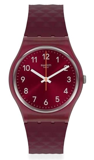Swatch GR184 34 mm Bordo Silikon Kordon Analog Unisex Kol Saati
