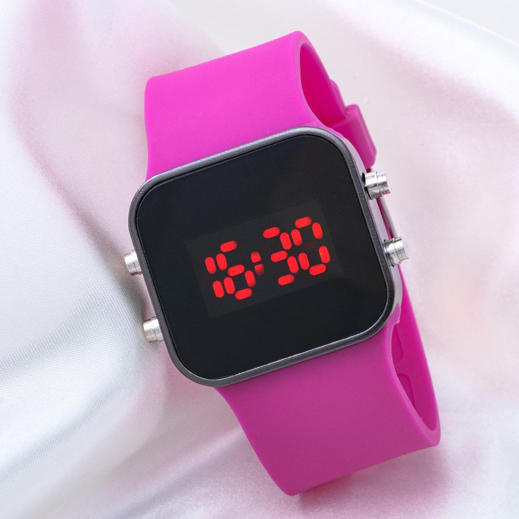 Pinkoli ST-304193 Takvimli 40 mm Pembe Silikon Kordon Dijital Kadın Kol Saati