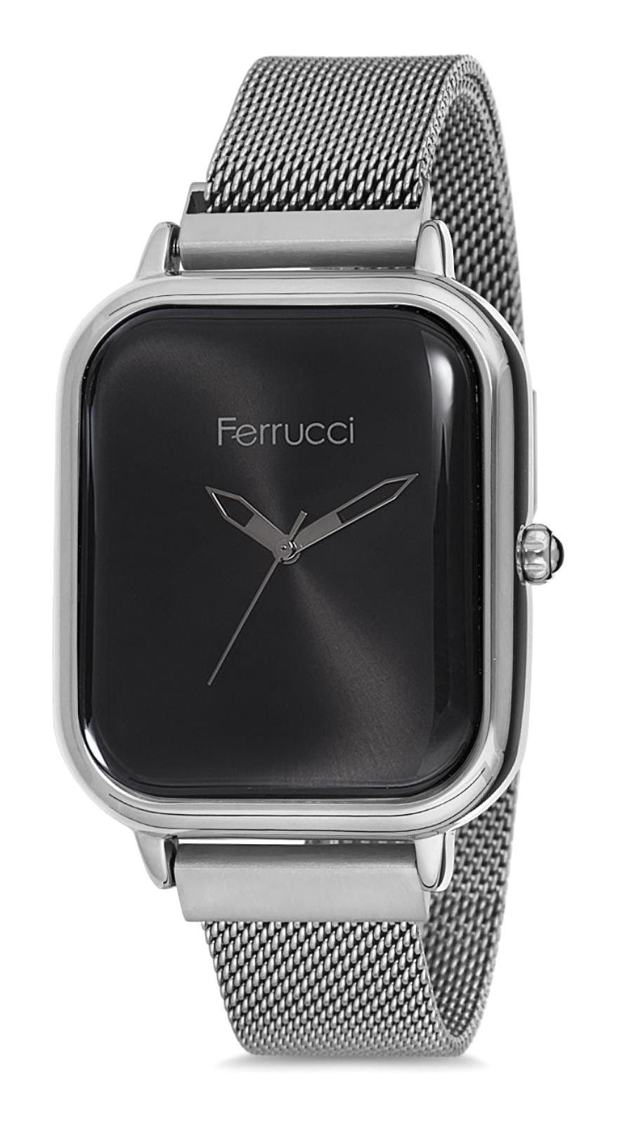 Ferrucci 9FM2331 38 mm Gri Çelik-Hasır Kordon Analog Kadın Kol Saati
