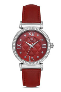 David Guner DG-8079LB-ZL14 37 mm Kırmızı Deri Kordon Analog Kadın Kol Saati