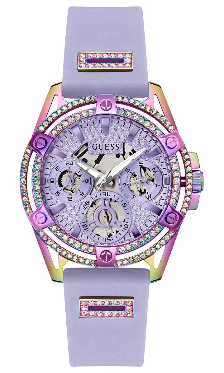 Guess GUGW0536L4 Takvimli 40 mm Mor Silikon Kordon Analog Kadın Kol Saati