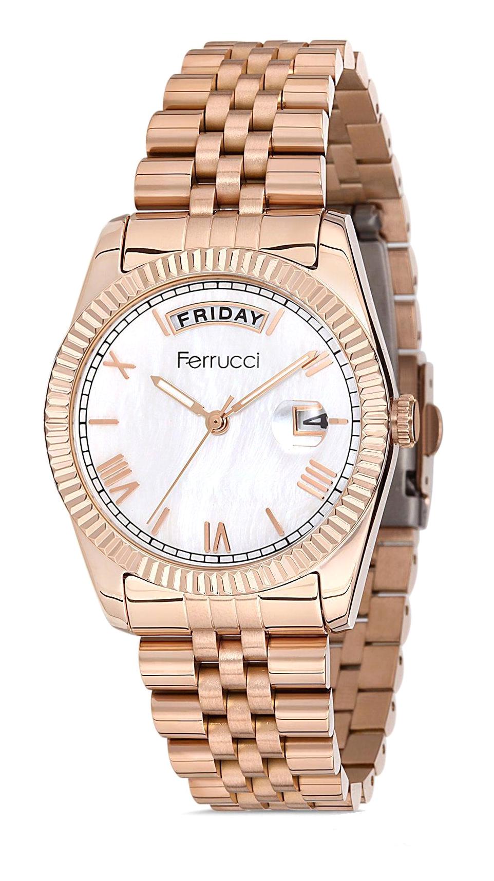 Ferrucci FC.13024TM.09 Takvimli 36 mm Rose Gold Çelik Kordon Analog Kadın Kol Saati
