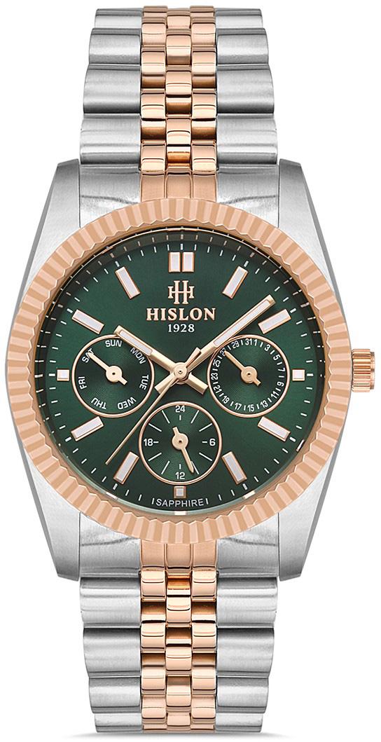 Hislon QT118T-15SR Takvimli 36 mm Gri-Rose Gold Metal Kordon Analog Kadın Kol Saati