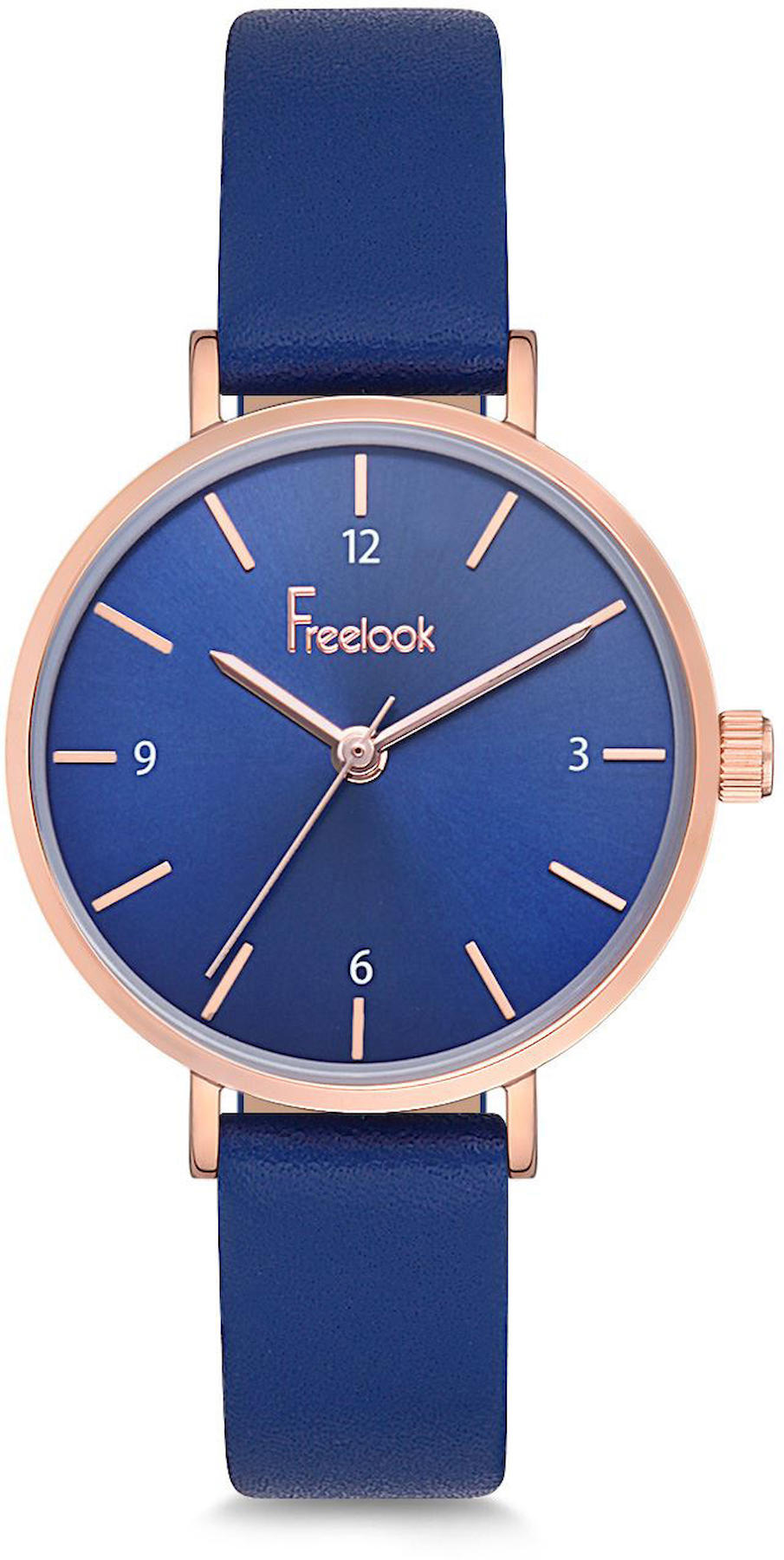 Freelook F.1.1085.02 38 mm Lacivert Deri Kordon Analog Kadın Kol Saati