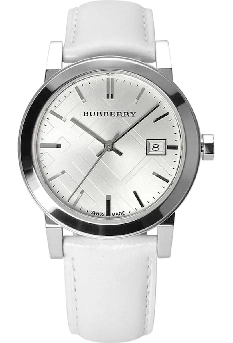 Burberry BU9128 Takvimli 34 mm Beyaz Deri Kordon Analog Kadın Kol Saati