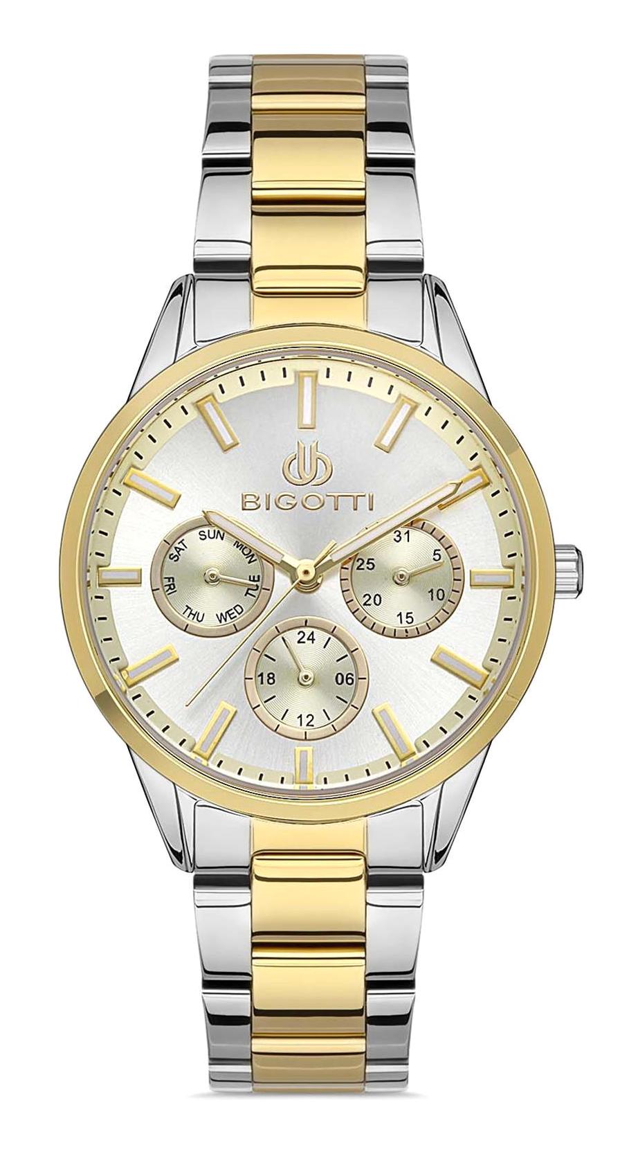 Bigotti BG.1.10459.3 43 mm Altın-Gri Çelik Kordon Analog Kadın Kol Saati