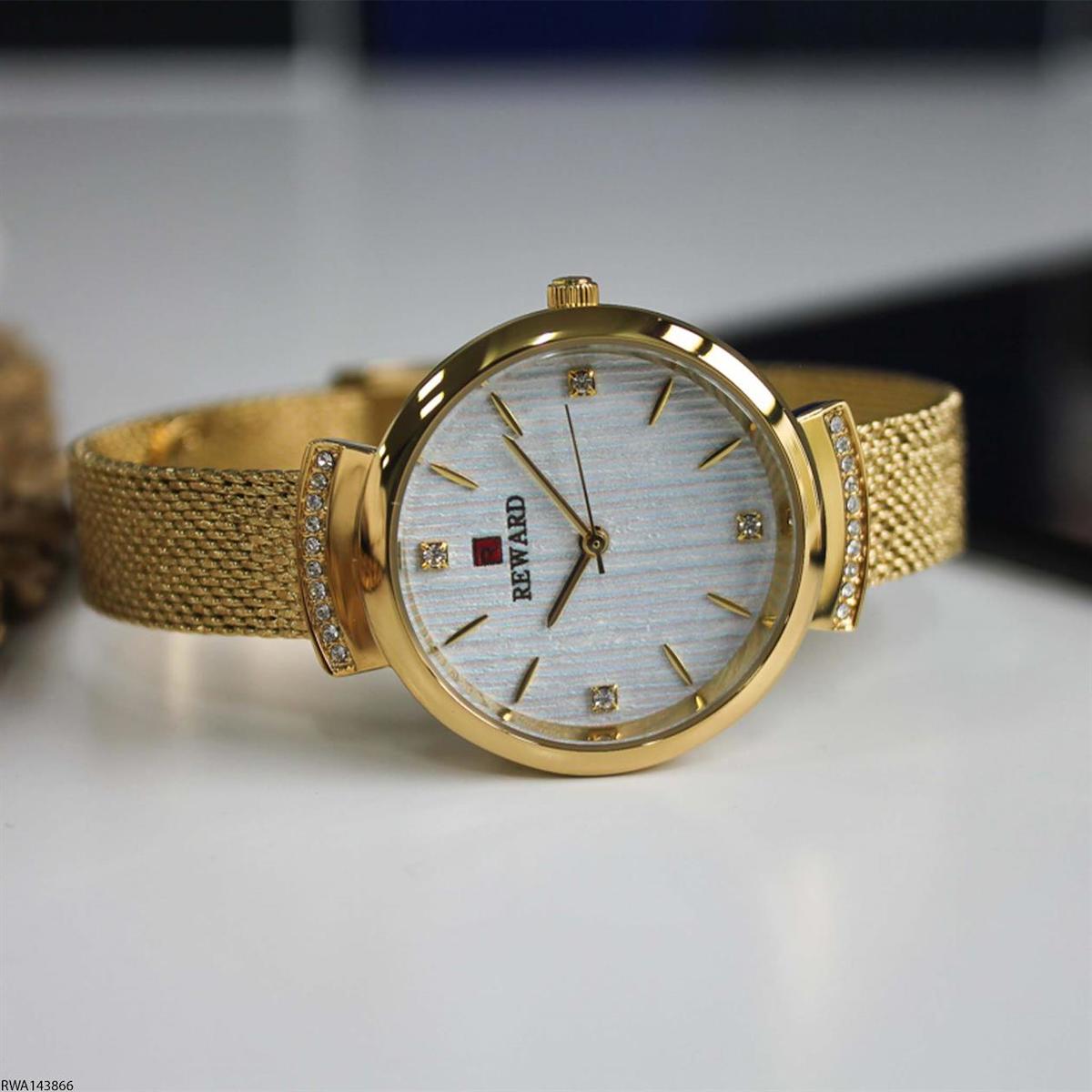 Reward RWA143866 33 mm Altın Çelik Kordon Analog Kadın Kol Saati