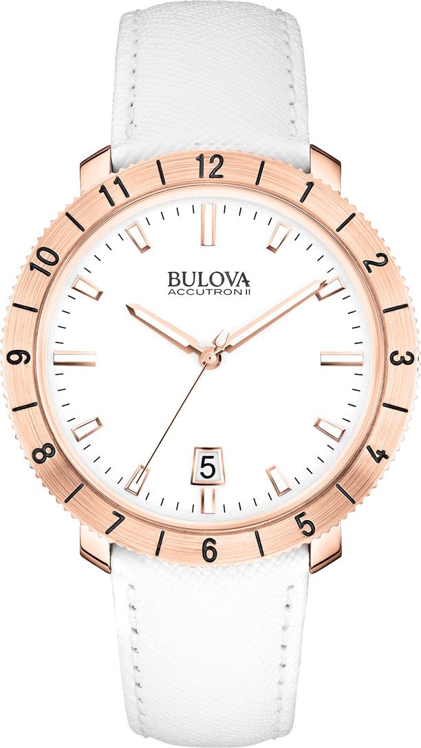 Bulova 97B128 Takvimli 42 mm Beyaz Deri Kordon Analog Kadın Kol Saati