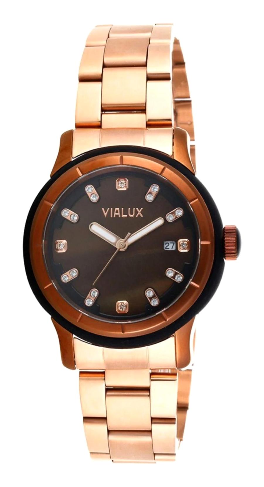 Vialux LJ554-M02 39 mm Rose Gold Silikon Kordon Analog Kadın Kol Saati