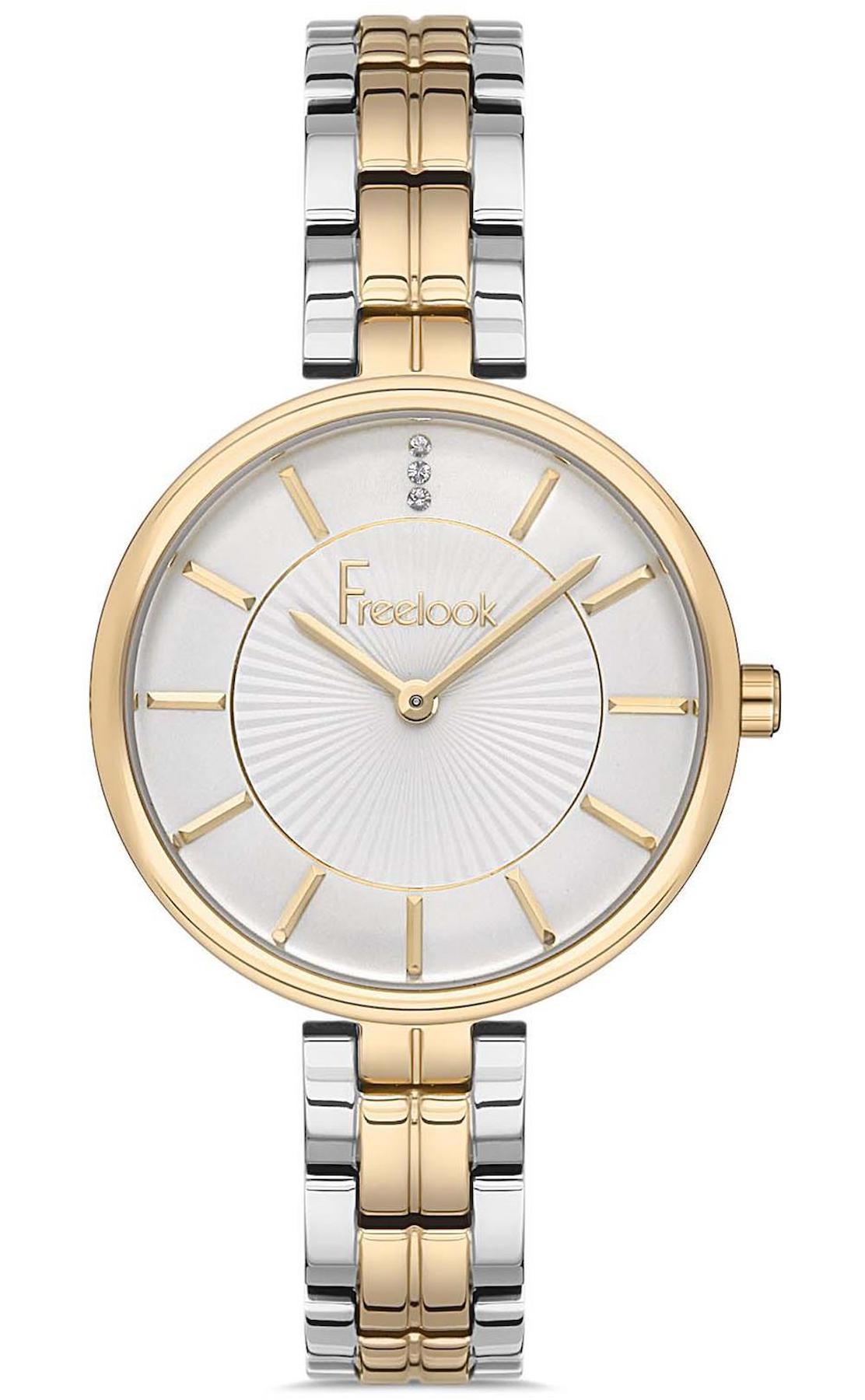 Freelook FL.1.10221.5 38 mm Altın-Gri Çelik Kordon Analog Kadın Kol Saati