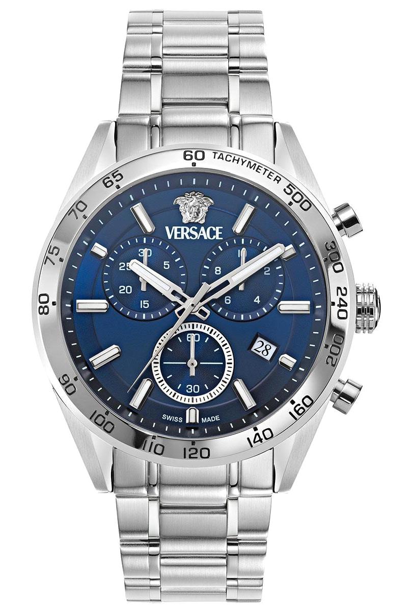 Versace VRSCVE0CA0124 Takvimli 34 mm Gri Çelik Kordon Analog Kadın Kol Saati