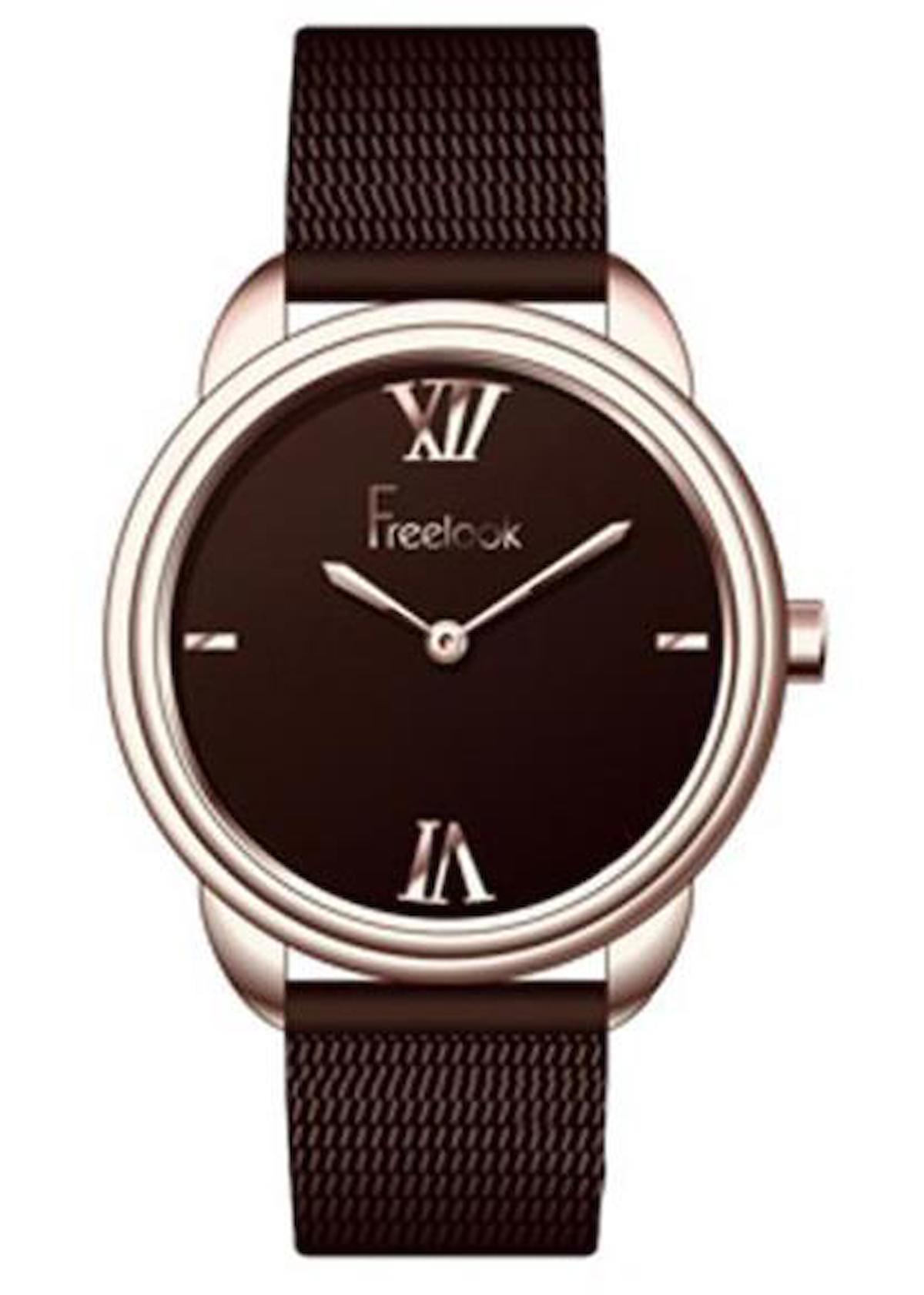 Freelook F.7.1018.06 34 mm Kahverengi Metal Kordon Analog Kadın Kol Saati