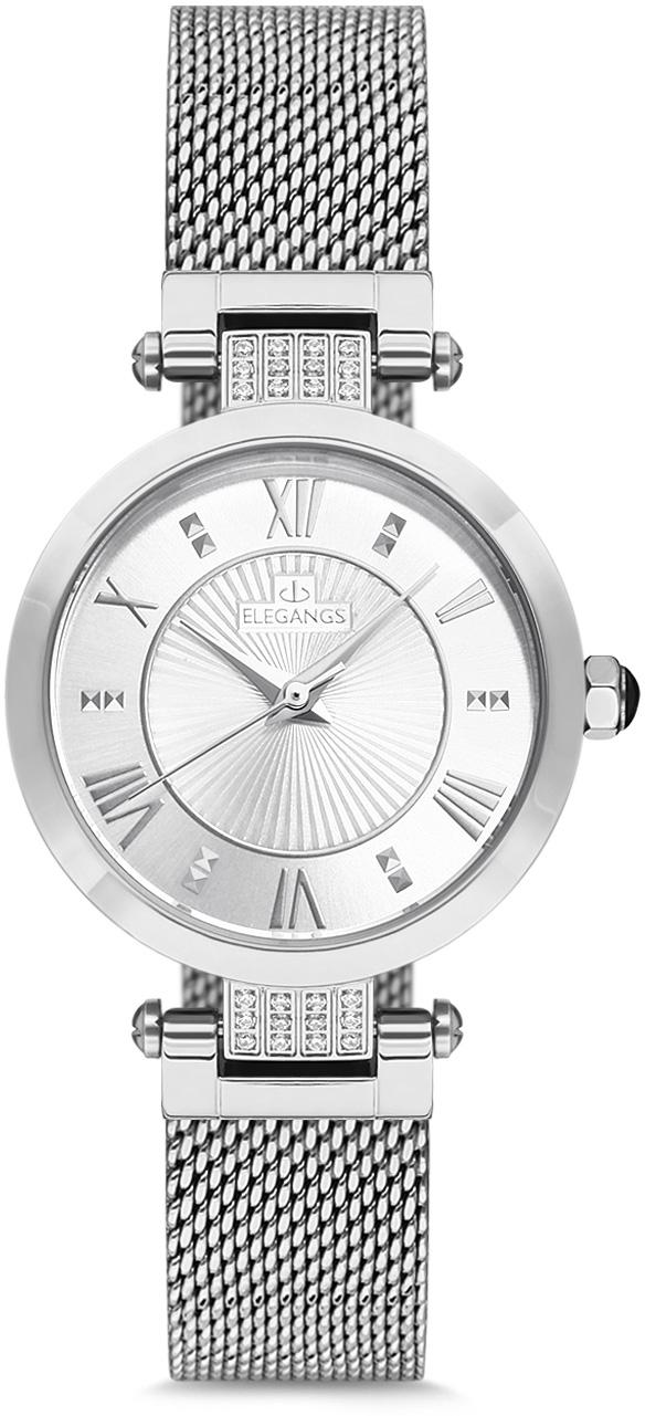Elegangs EL2427.1 30 mm Gri Hasır Kordon Analog Kadın Kol Saati