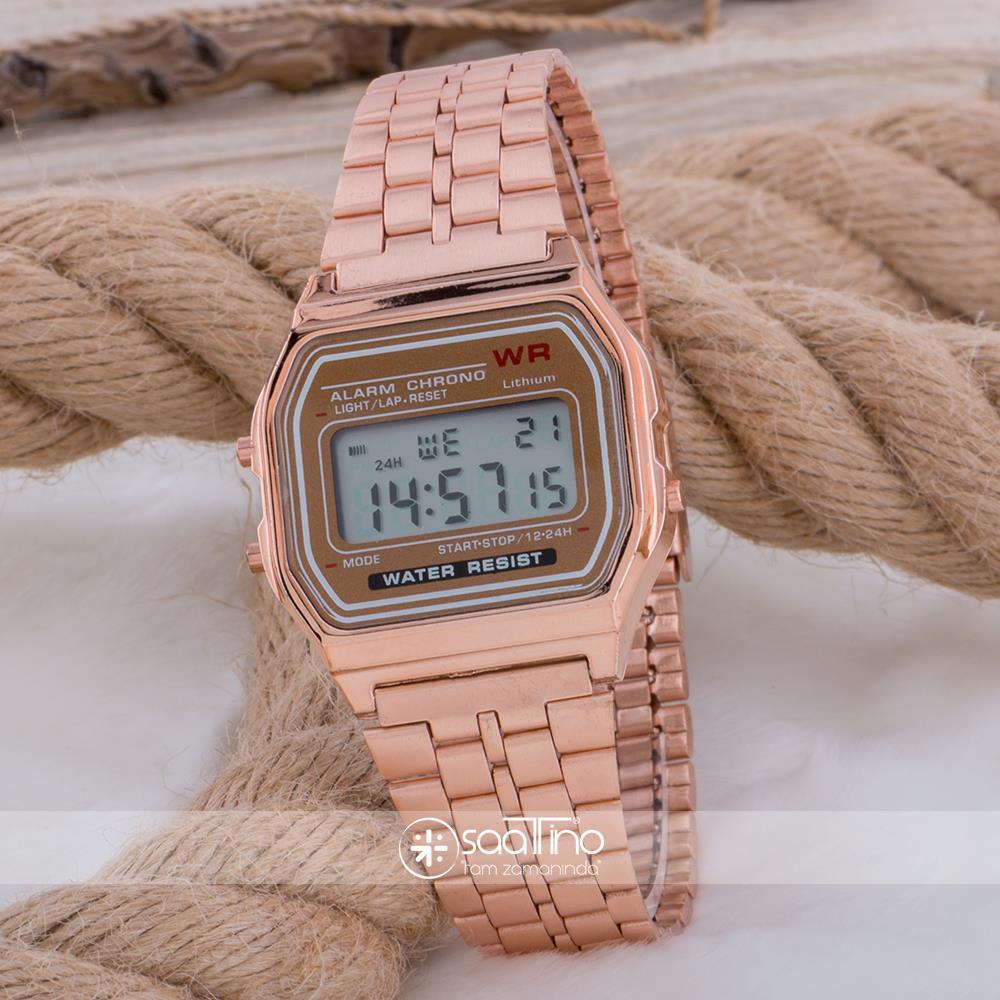 Spectrum ST-303423 Takvimli 33 mm Rose Gold Çelik Kordon Dijital Kadın Kol Saati