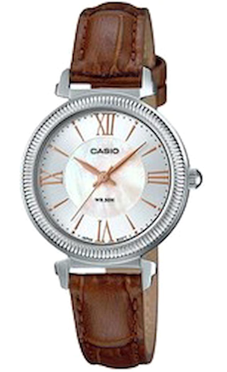 Casio LTP-E409L-7AVDF 28 mm Kahverengi Deri Kordon Analog Kadın Kol Saati