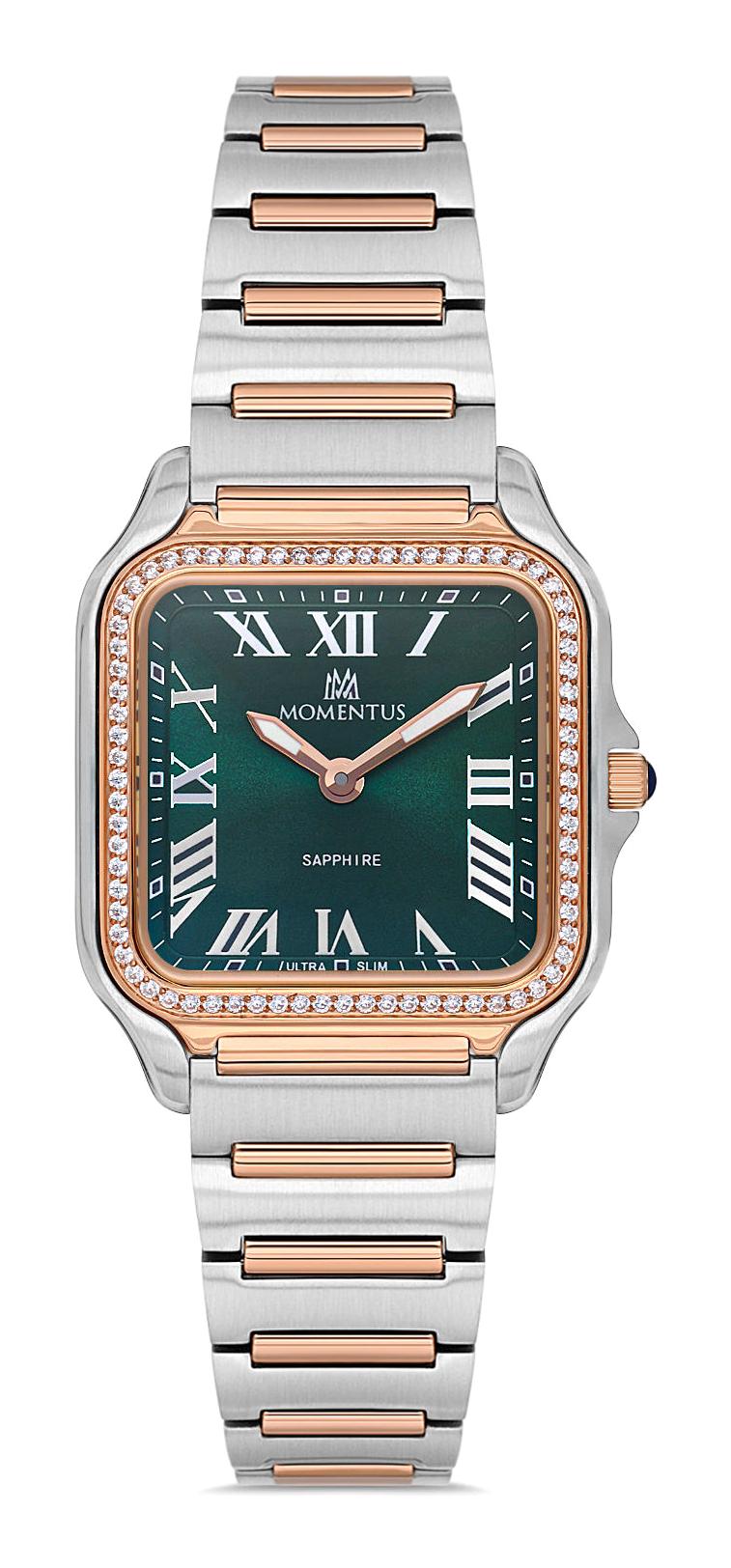 Momentus SS348T-15SR 28-35.5 mm Gri-Rose Gold Çelik Kordon Analog Kadın Kol Saati