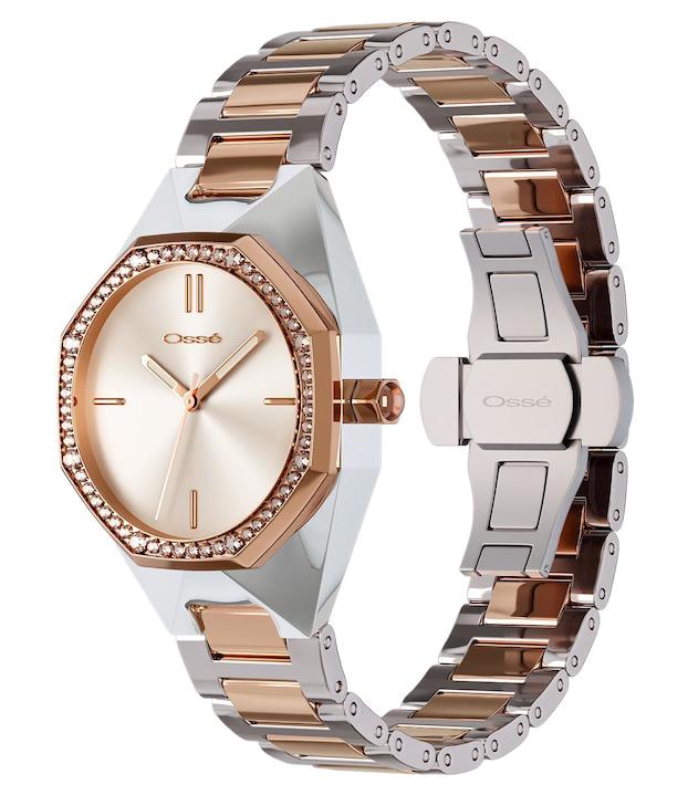Osse 10111LC 30 mm Gri-Rose Gold Metal Kordon Analog Kadın Kol Saati