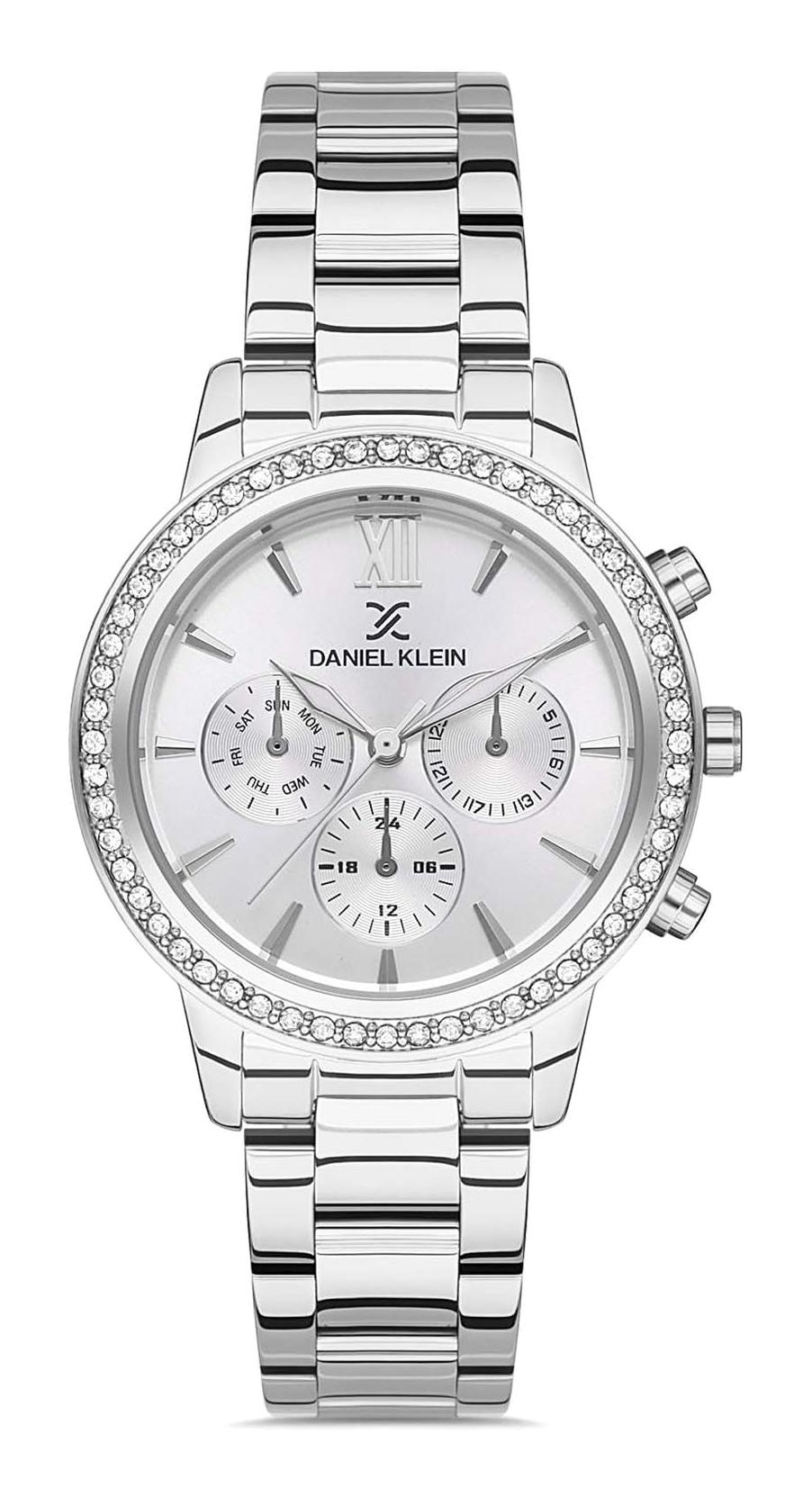 Daniel Klein DKE.1.10101.1 Takvimli 34 mm Gri Metal Kordon Analog Kadın Kol Saati