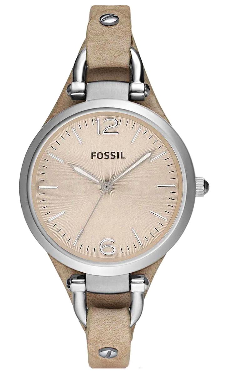 Fossil ES2830 34 mm Bej Deri Kordon Analog Kadın Kol Saati