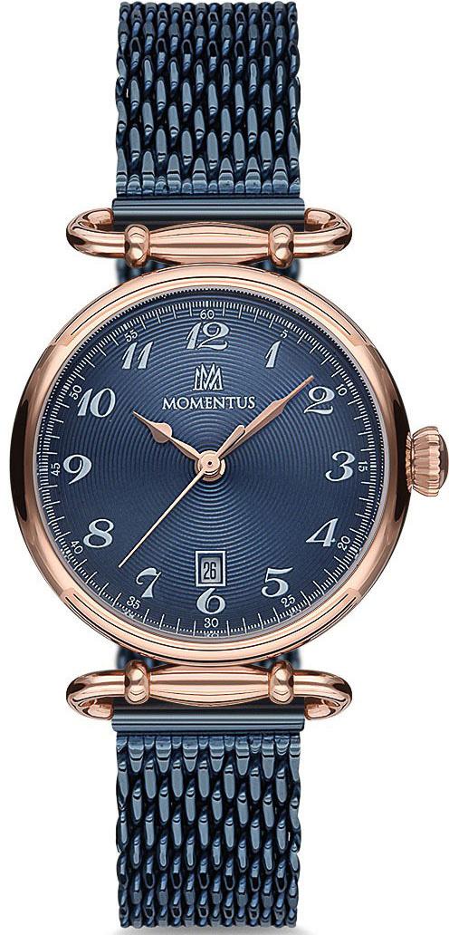 Momentus CW278R-11SM Takvimli 30 mm Lacivert Hasır Kordon Analog Kadın Kol Saati