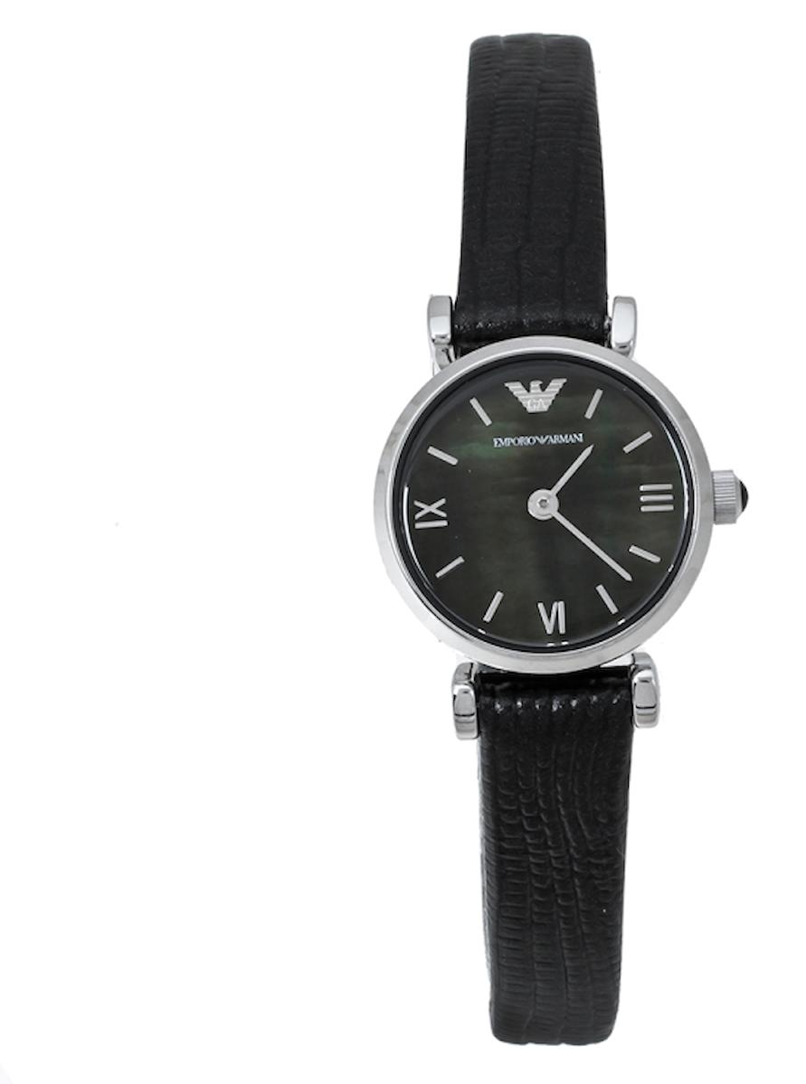 Emporio Armani AR1684 22 mm Siyah Deri Kordon Analog Kadın Kol Saati