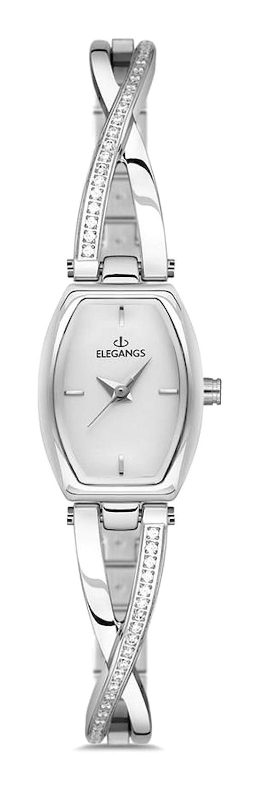 Elegangs EL2455.1 20 mm Gri Çelik Kordon Analog Kadın Kol Saati