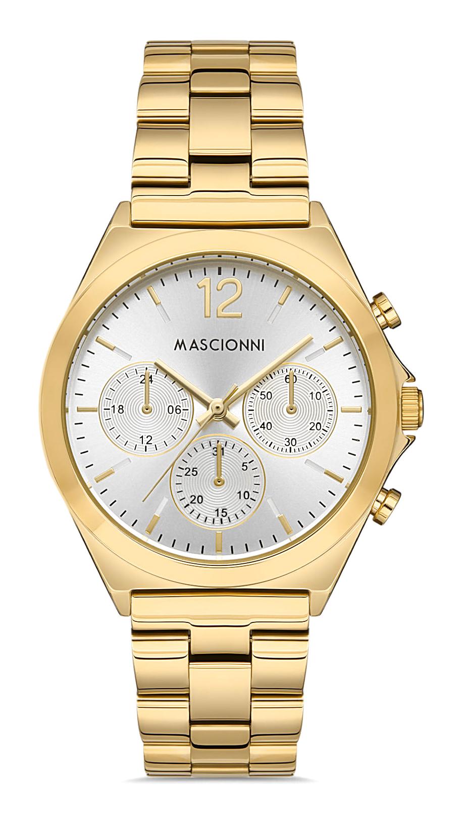 Mascionni M.1.1078.04 Takvimli 38 mm Altın Çelik Kordon Analog Kadın Kol Saati
