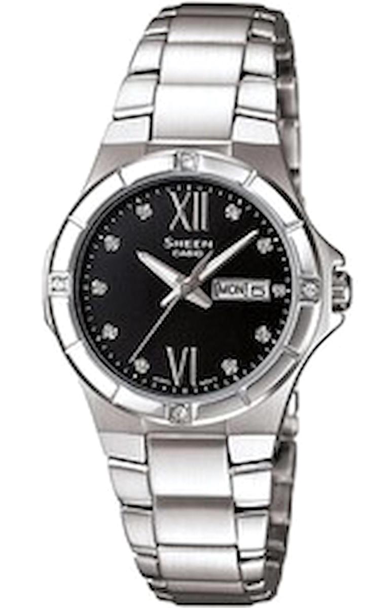 Casio SHE-4022D-1ADR Takvimli 25.5 mm Gri Çelik Kordon Analog Kadın Kol Saati